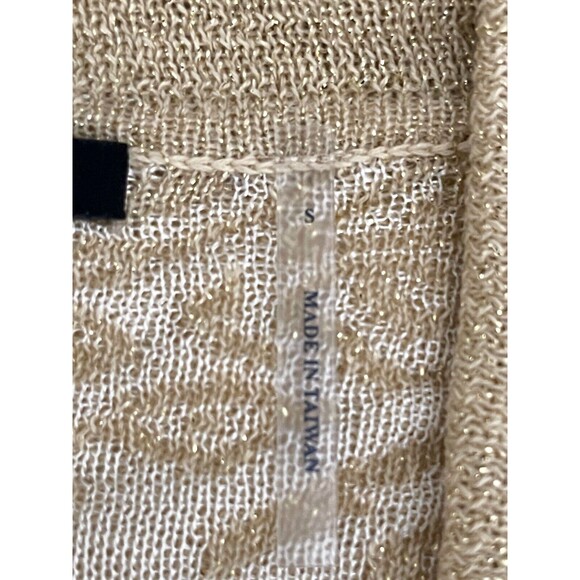 Vintage Y2K Gold Metallic Knit Top S Jacquard Cowl Neck Tie Belt 70s 90s Elegant - Picture 12 of 15